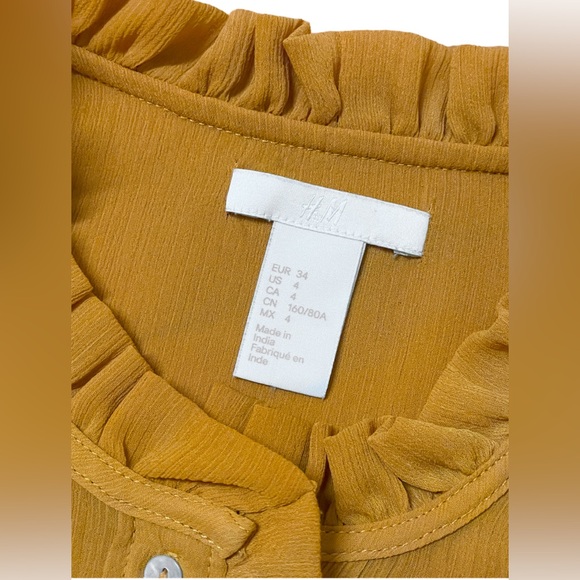 Long Sleeve See Thru Blouse • Yellow - Picture 4 of 9